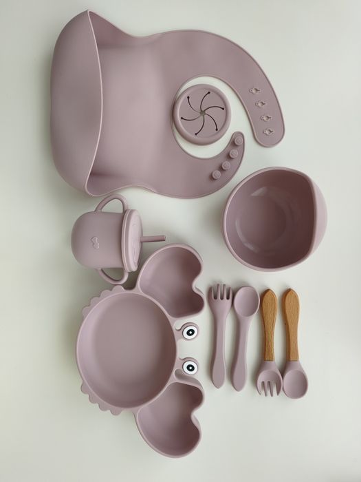 Набір дитячого силіконового посуду Краб