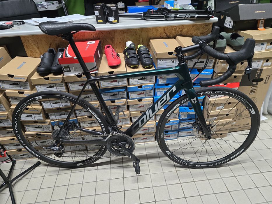 Bicicleta de disco rodas de carbono