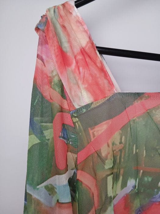 Bluzka damska DRESSTELLS XXL transparentna siateczka multikolor
