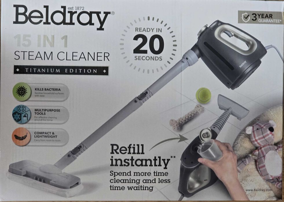 Odkurzacz parowy wielofunkcyjny bezchemiczny ręczny Beldray 15w1 1350W