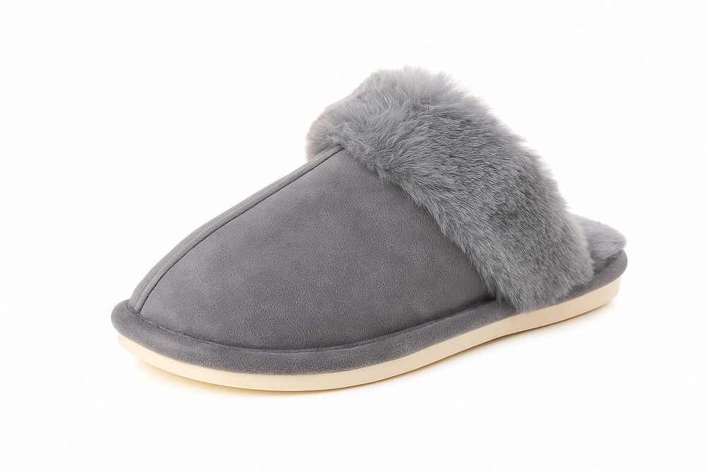 CIEPŁE KAPCIE damskie z futerkiem