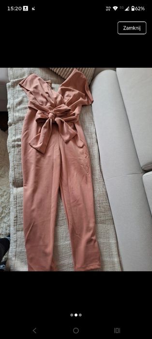 Kombinezon asos design S/M kolor pudrowy róż