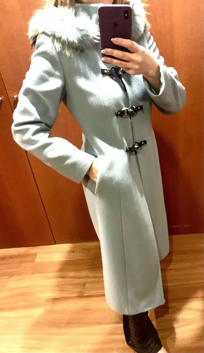 Casaco faenda azul bebe e pelo natural