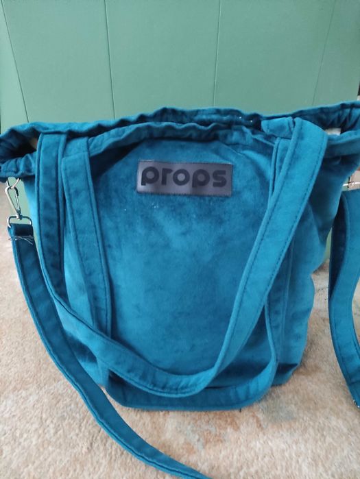 Torebka PROPS – miejska MAXI LUX, welurowa, morska otchłań