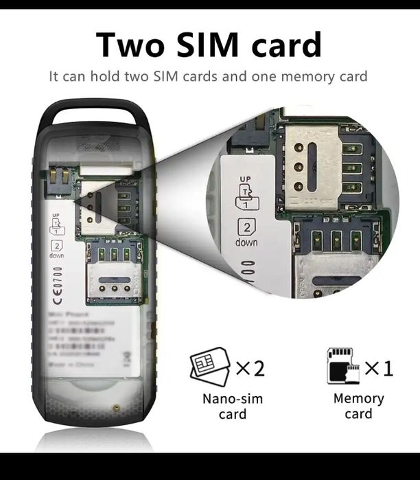 Супер мини мобильный телефон, 2 сим, , флешка