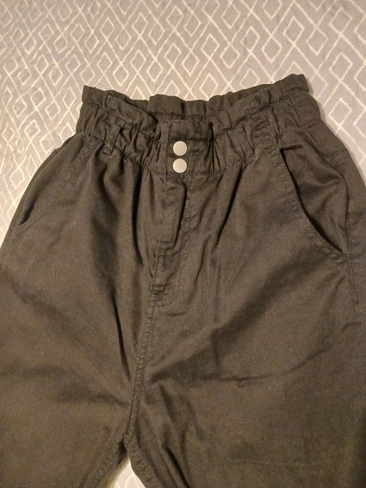 Calças pretas 100% algodão