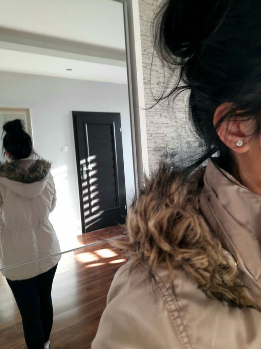 Kurtka beżowa parka xs