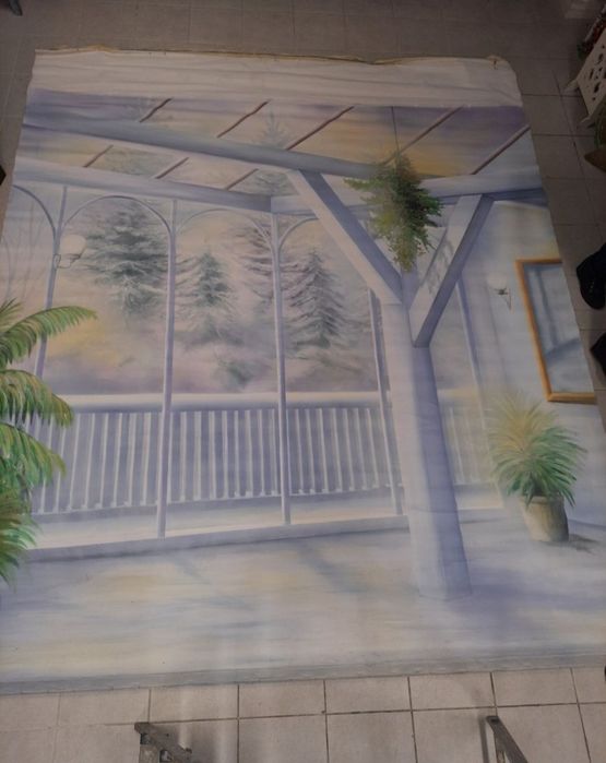 Płótno malarskie, tło foto 270cm x 310 cm malowane ręcznie, tapeta