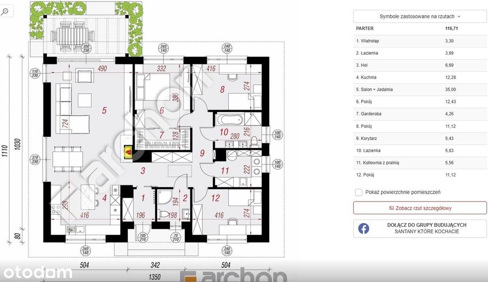 Dom jednorodzinny 118 m2, 4 pokoje, działka 913m2, 0%Pcc, STAN SUROWY