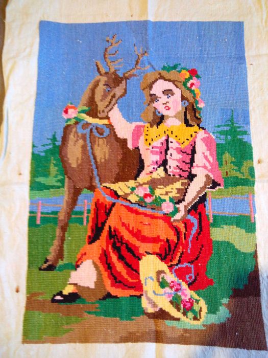 Вышивка крестом СССР. Картина "АЛЕНУШКА".
