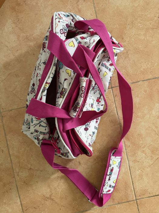 Saco de ginásio para criança/adolescente rosa.
