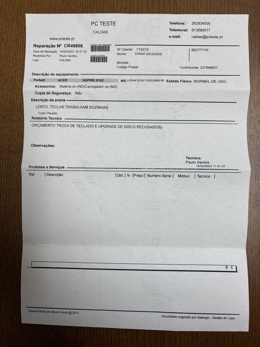 Pc acer intel core i3 ecra 15.6” 4 GB memory