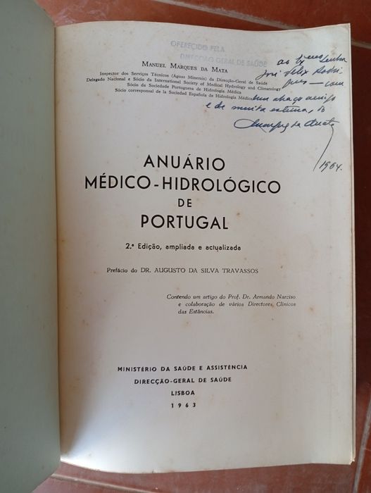 Livro "Anuário Médico-Hidrológico de Portugal"