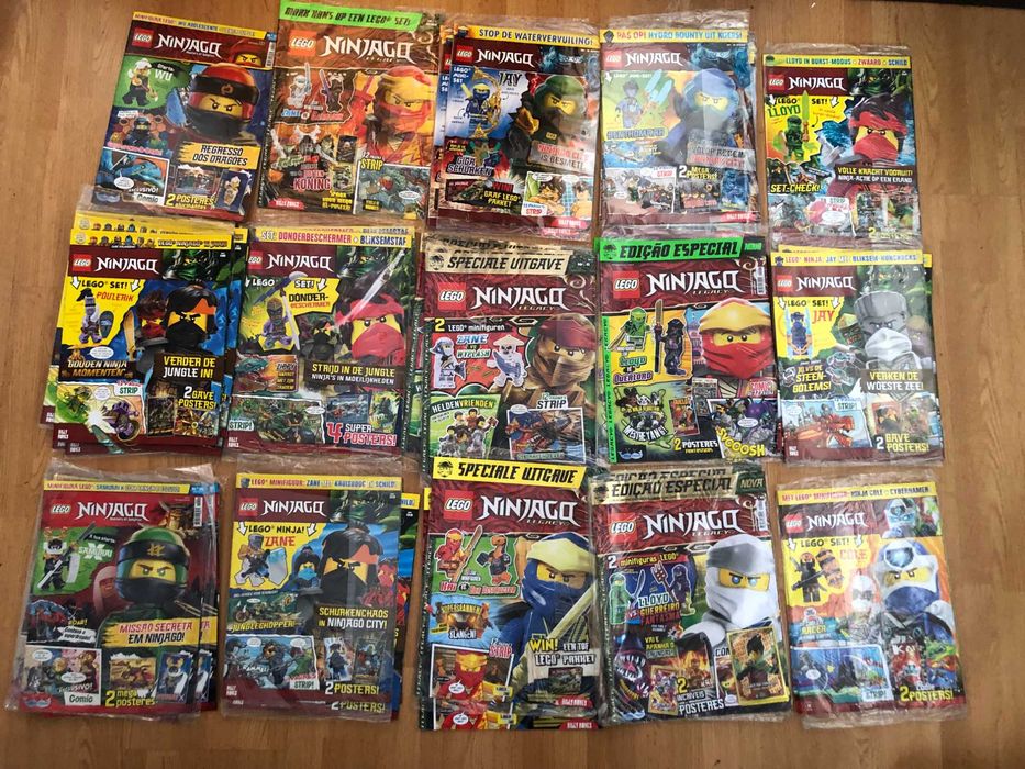Grande Lote de 133 Revistas LEGO NINJAGO com Posters - 14Kg !