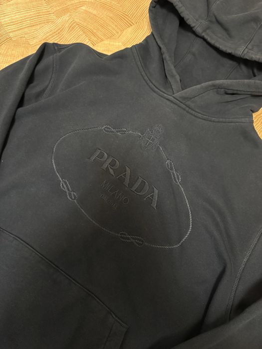 Худі Prada Embroidered Logo Black