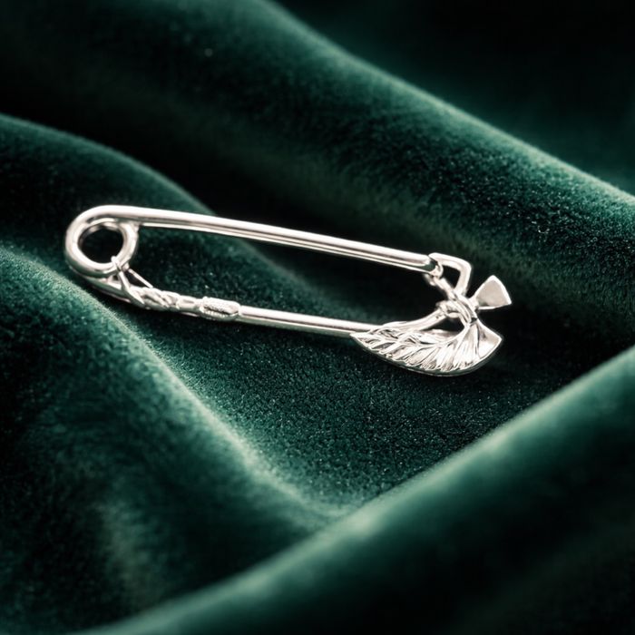 Шпилька срібло 925 дитяча булавка з квіточкою 3103