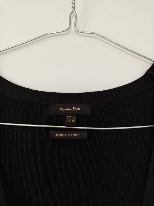 Kamizelka Massimo dutti 36 S czarna wiskozowa długa na guziki