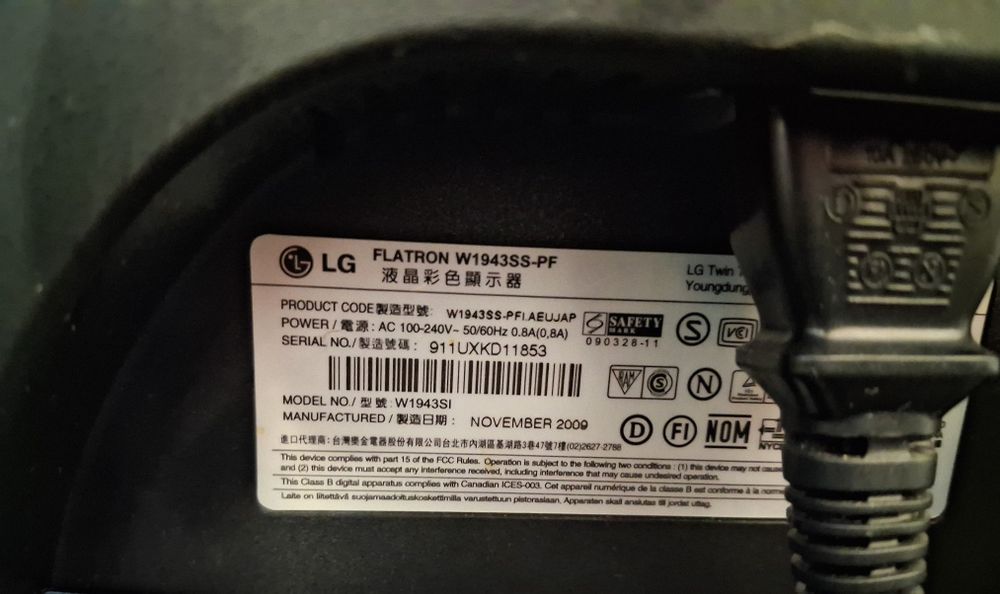 Monitor LG Flatron W1943SS 19 cali