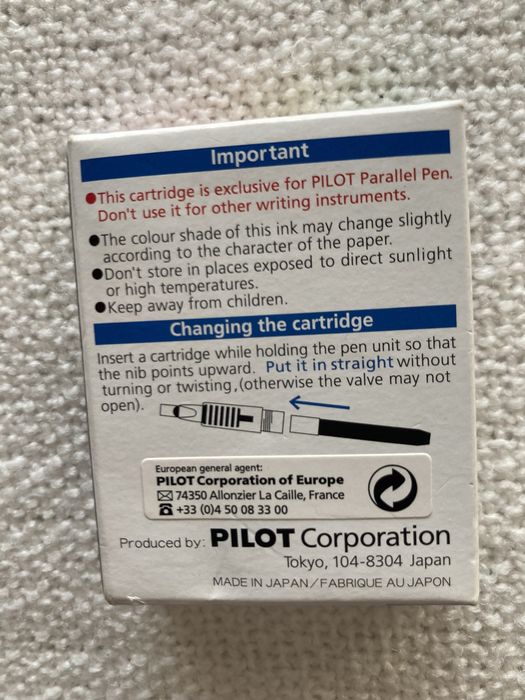 Recarga para canetas Pilot Parallel Pen - Branco