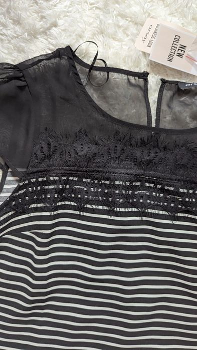 Nowa bluzka w paski z koronką Orsay r. 40/L