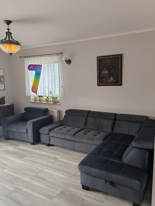 Narożnik Arturro z funkcja spania oraz pojemnikiem