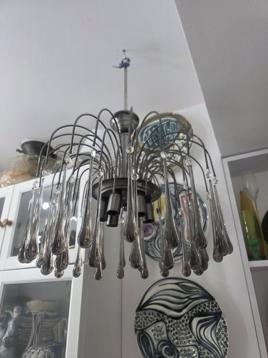 Żyrandol Paolo Venini Murano Włochy sople lata 70 design vintage