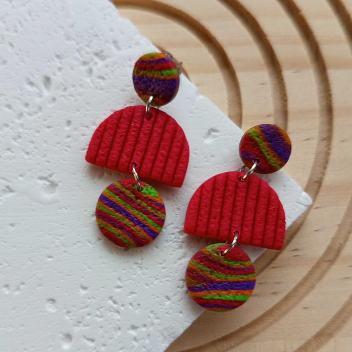 Kolczyki z gliny polimerowej - "Frida I" - handmade