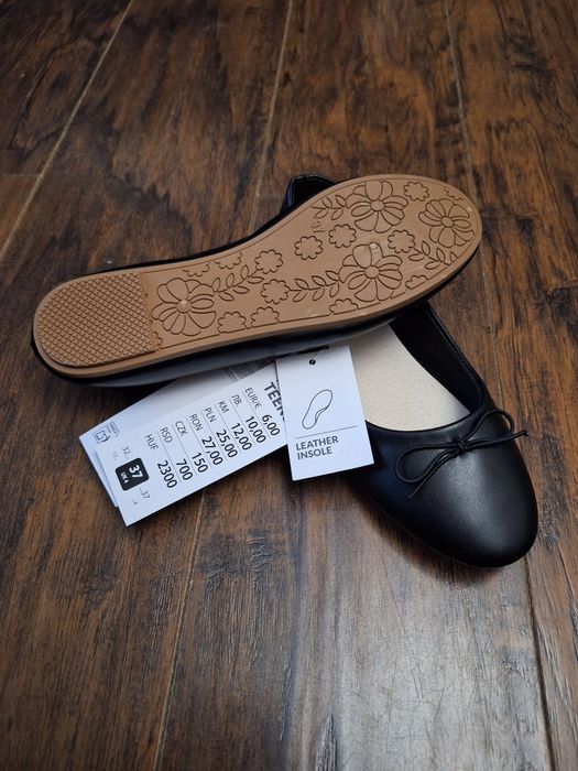 Czarne baleriny nowe rozmiar 37 Pepco teens