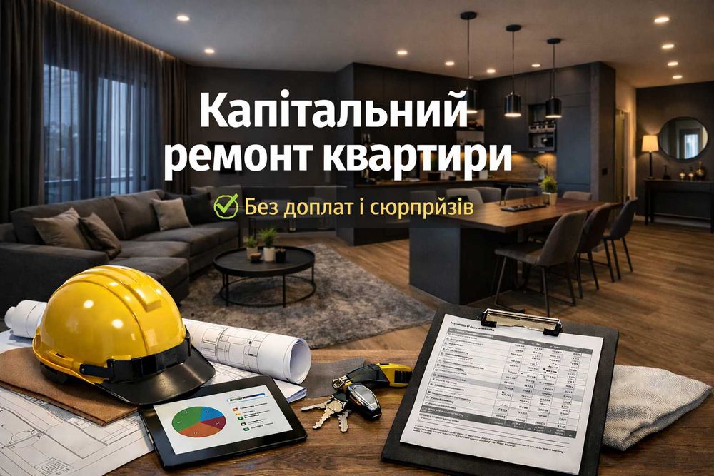 Капітальний ремонт квартири. Без доплат і сюрпризів
