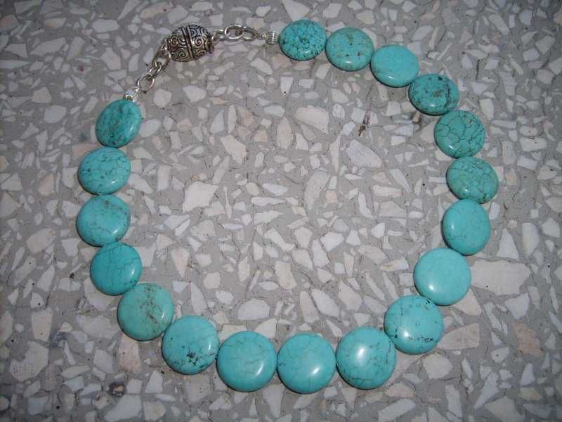 naszyjnik z prawdziwych TURKUSÓW kamieni