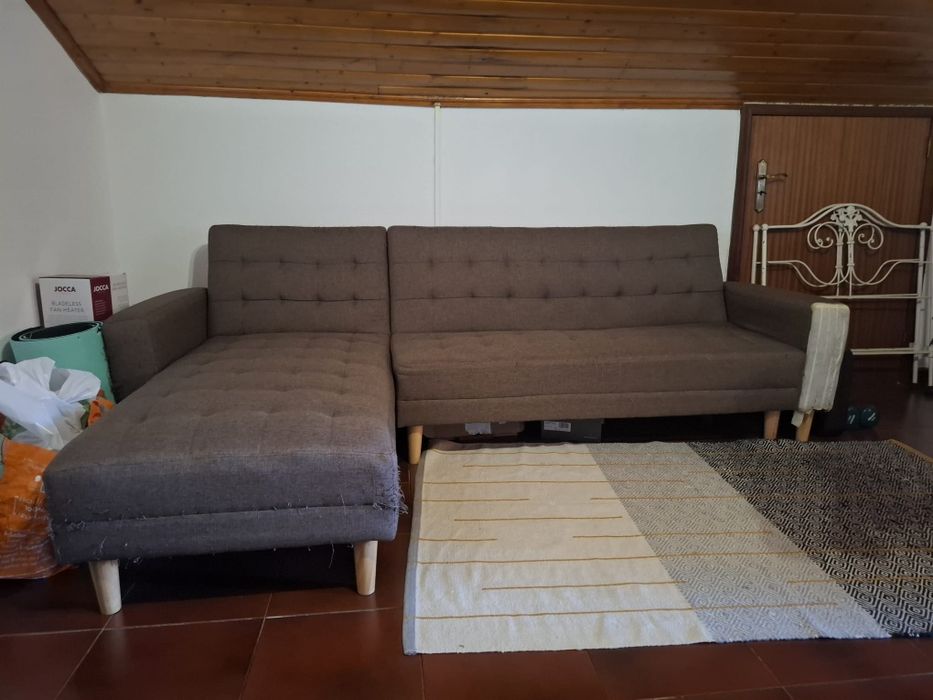 Sofá cama Jom com chaise longue