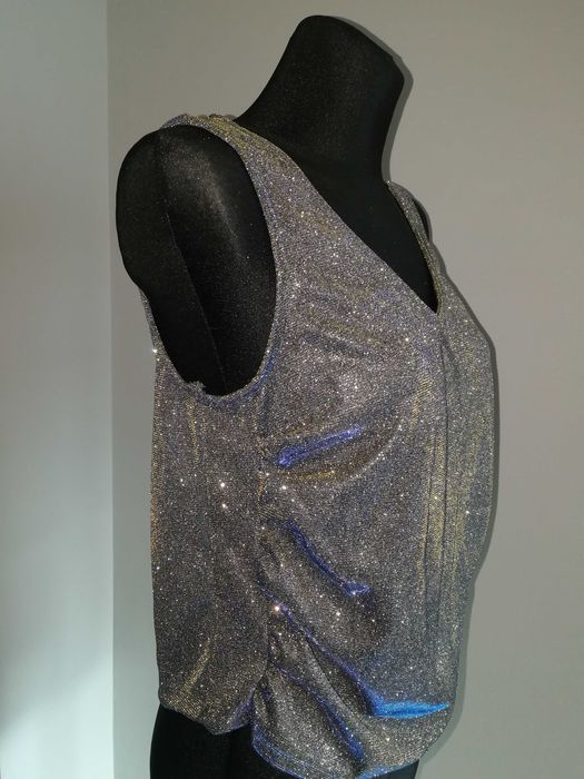 Top/bluzka połyskująca szara