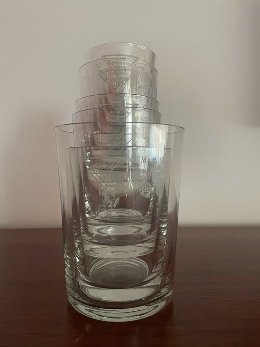 Conjunto Raro de 10 Copos de Aferição IVIMA - C.M. Marinha Grande (Torre Completa)