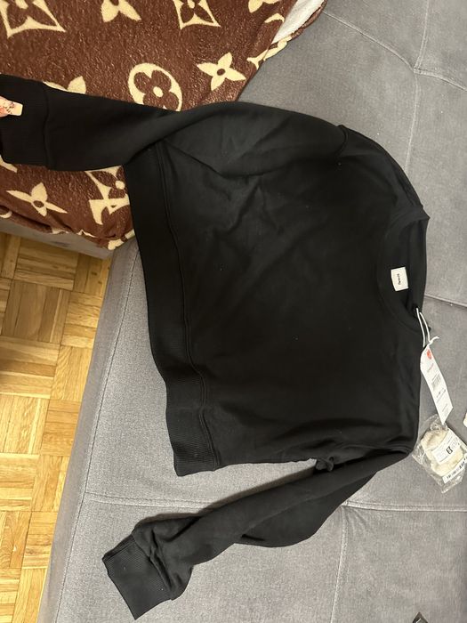 Bluza damska czarna Crop top krótka długie rękawy