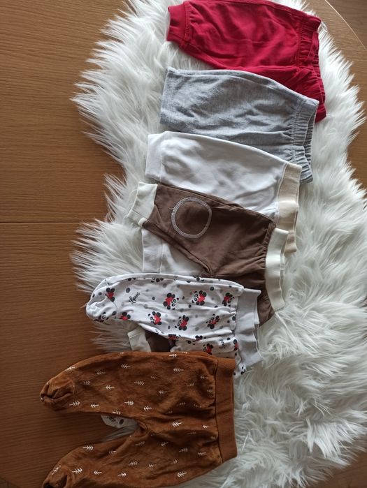 Zestaw paka 7x spodnie półśpiochy 3x bluza kaftaniki rozm 62