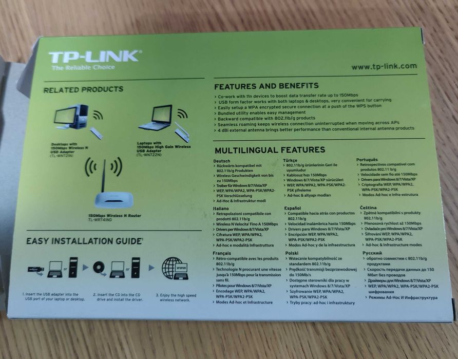Adaptador Wi-Fi USB TP-Link TL-WN722N – 150 Mbps (Antena externa)