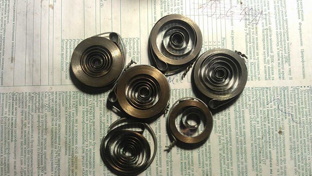 Пружини до нависних часов (СССР-ризни).