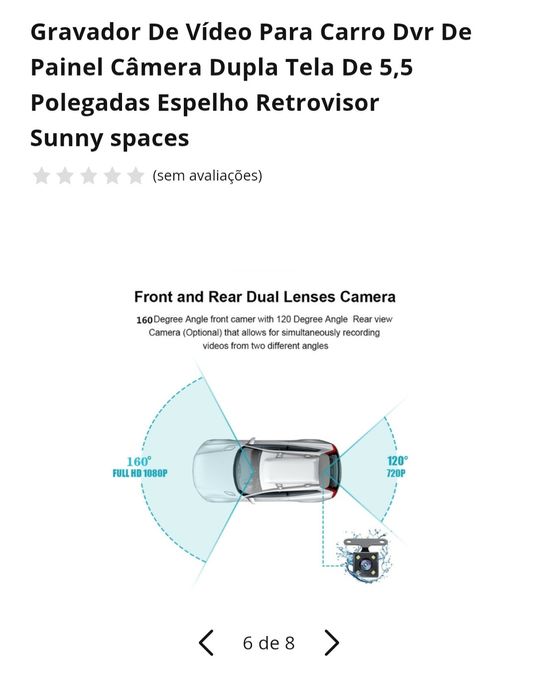 Espelho retrovisor com DVR para carro
