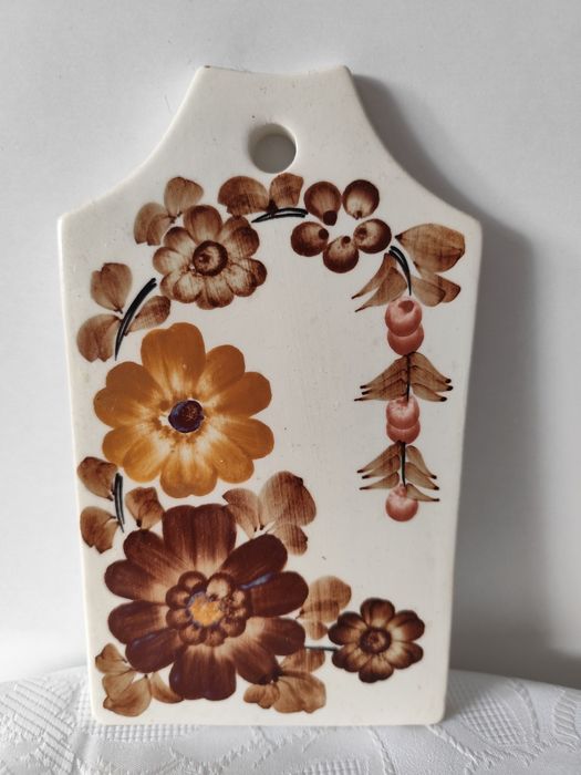 Deska ozdobna ceramiczna fajans Koło vintage PRL
