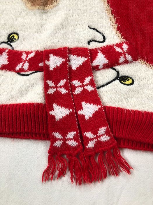 Sweter Reserved czerwony świąteczny na święta misiu zimowy na zimę