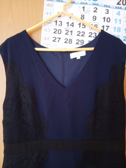 Vestido azul e preto, tamanho 42