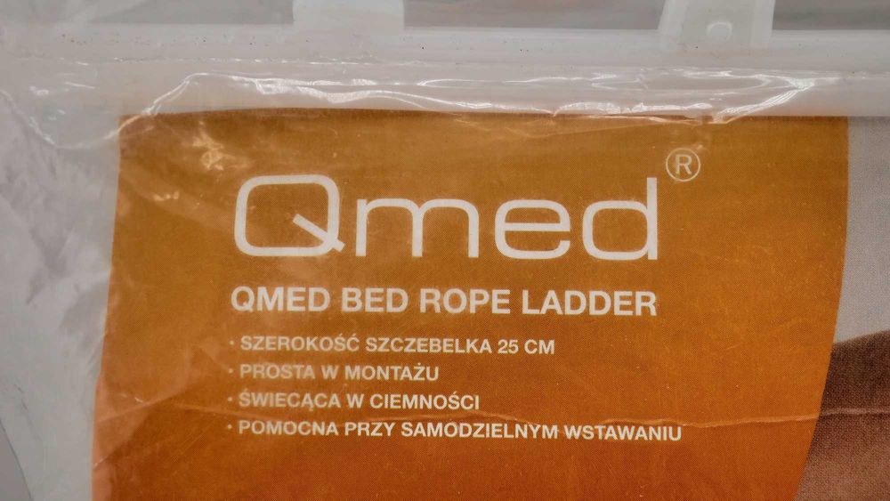 Przyłóżkowa Drabinka Rehabilitacyjna QMED Biała Fluorescencja