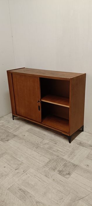komoda sideboard PRL vintage design pod telewizor z roletą