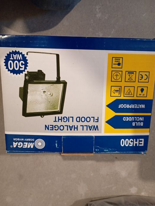 Lampa halogenowa 500 W nowa komplet z żarówką