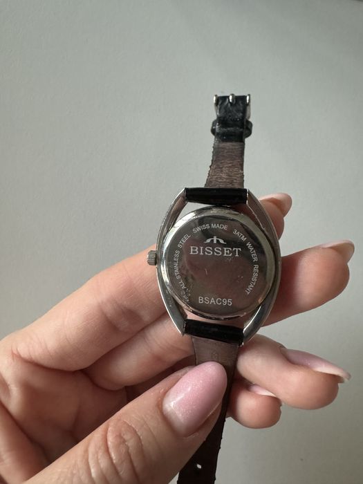 Zegarek Bisset stał nierdzewna czarny cyferblat