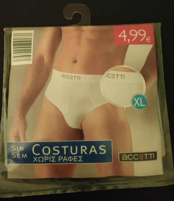 Slip Homem Sem Costura XL Preto