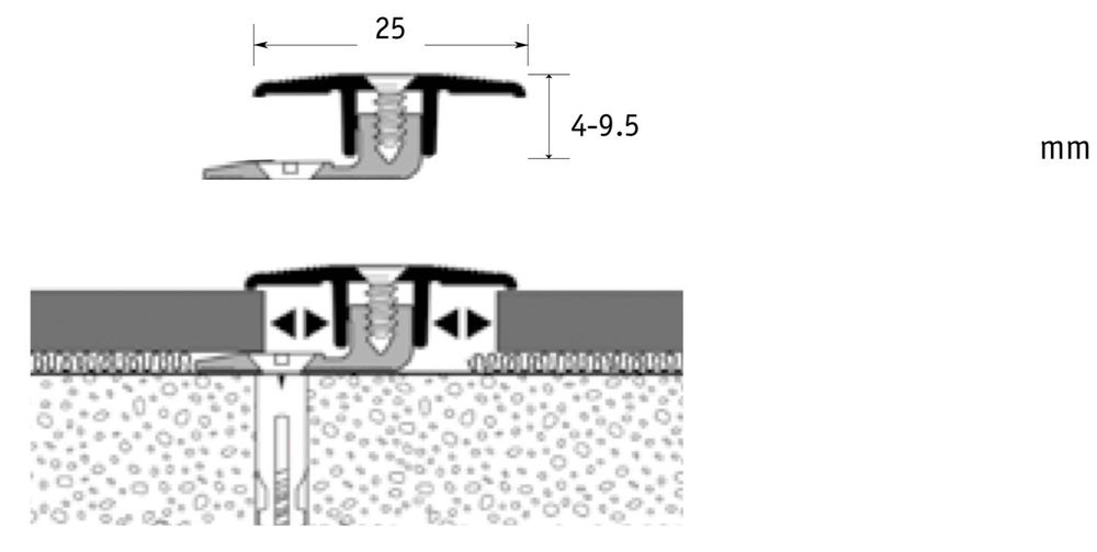 TARKETT Perfis Transição Aluminio pavimentos modulares LVT