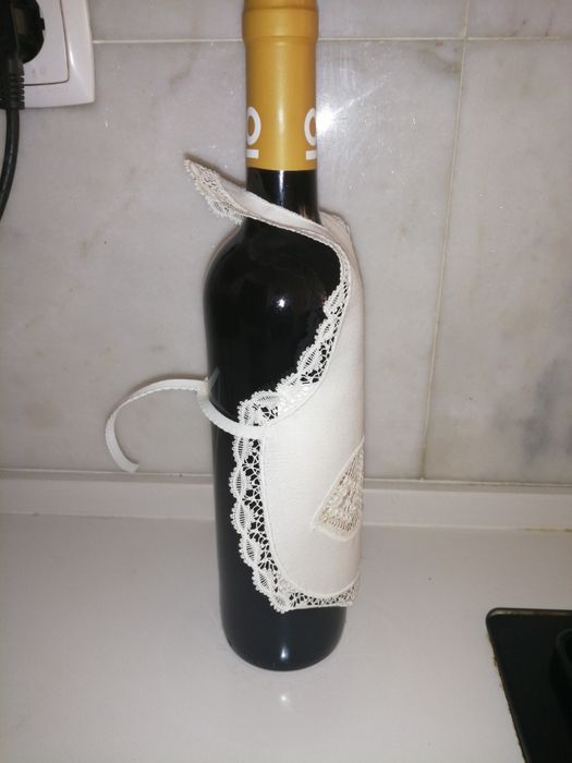 Bilros de Peniche - Decoração de garrafa