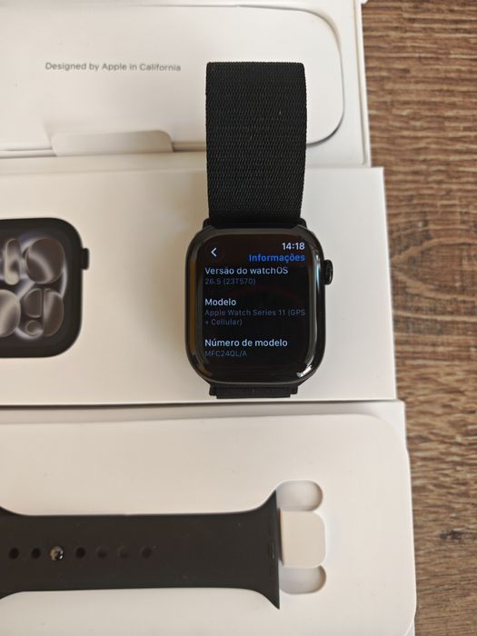Apple Série 11 46MM GPS+Cel Jet Black Seminovo Como Novo, C/Garantia Aceito Retomas