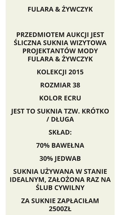 Suknia jak na zdjęciu